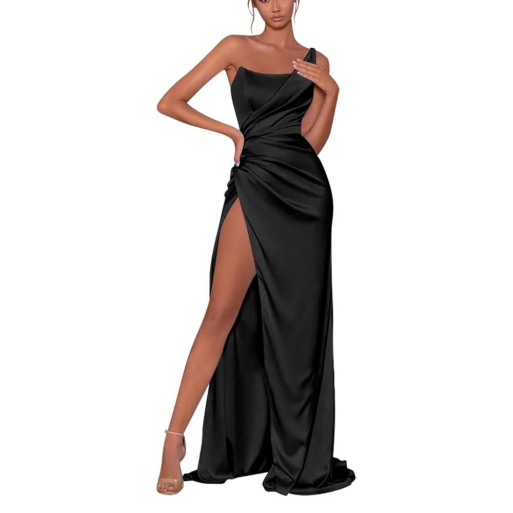 One Shoulder Evening gown with Slit